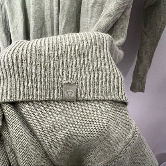 Lululemon Cashmere Cashlu Knit Wrap Sweater Light Green XL/XXL Open Cardigan *P - Picture 10 of 14